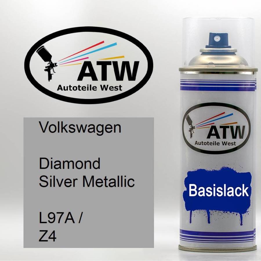 Volkswagen, Diamond Silver Metallic, L97A / Z4: 400ml Sprühdose, von ATW Autoteile West.